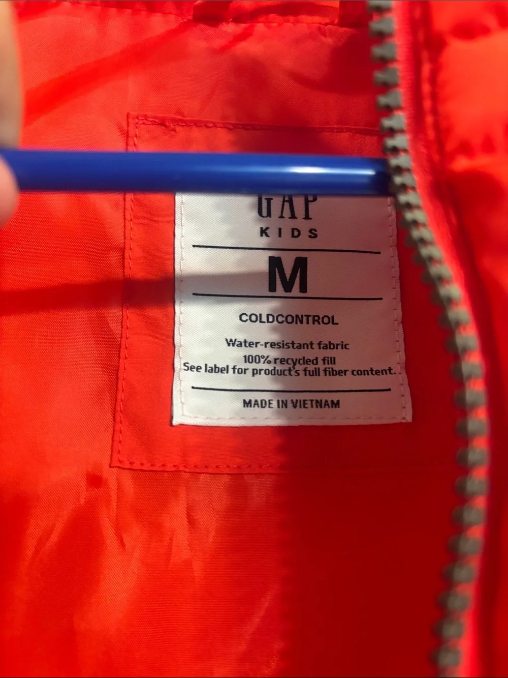 GAP Bright Red Quilted Puffer Vest